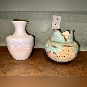 Adobe Aztec Pottery Vase Set